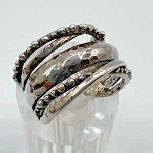 Designer NOA ZUMAN Sterling Silver Multi Twisted Row Ring - Size 7.25